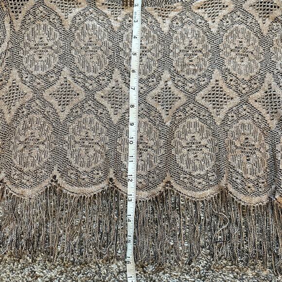 VTG GIORGIO SANT'ANGELO Lace Fringe Crop Top Size 14 Designer Boho Eclectic Chic - Picture 5 of 8